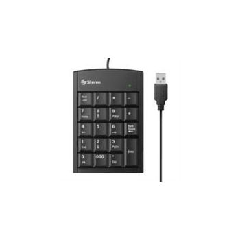 TECLADO NUMÉRICO STEREN USB EXTRA PLANO 19 TECLAS COLOR NEGRO