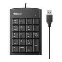 TECLADO NUMÉRICO STEREN USB EXTRA PLANO 19 TECLAS COLOR NEGRO