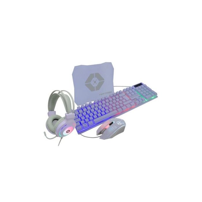 KIT GAMER VORTRED BERRY 4 EN 1 ALÁMBRICO DIADEMA+MOUSE+TECLADO+MOUSE PAD COLOR LILA