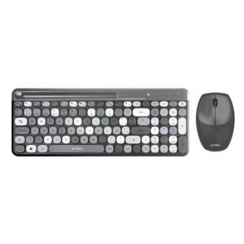 KIT TECLADO Y MOUSE ACTECK CREATOR CHIC COLORS MK470 INALÁMBRICO 2XBATERÍAS AAA INCLUIDAS COLOR GRIS