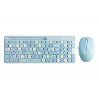 KIT TECLADO Y MOUSE ACTECK CREATOR CHIC COLORS MK470 INALÁMBRICO 2XBATERÍAS AAA INCLUIDAS COLOR AZUL