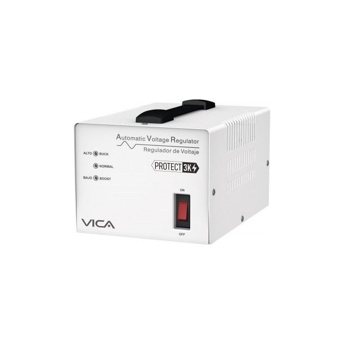 REGULADOR VICA 3KVA1800W 4 TOMAS PLINEABLANCA, LEDS (PROTECT 3K)