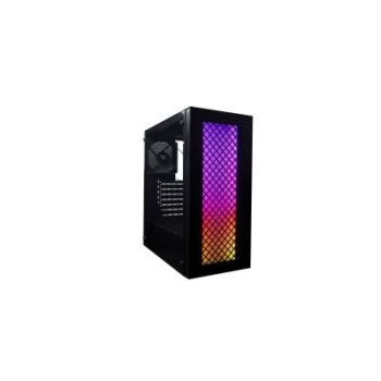 GABINETE EVOTEC (EV-1020) BEIJING,MICRO ATX,SIN FUENTE,2USB 2.0,1USB 3.0,3FAN,RGB,CRISTAL T,NEGRO