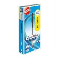 BOLÍGRAFO PAPERMATE KILOMÉTRICO ECONÓMICO PUNTO FINO 0.7MM COLOR NEGRO CAJA C12 PZAS