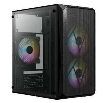GABINETE ACTECK MINI TORRE DOOM GI630 MAX MB M-ATX FUENTE ATX PLUS 500W PANEL IZQ ACRILICO + FRENTE MALLA 1XUSB 3.0 + 3X