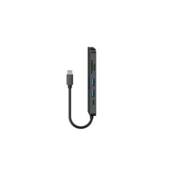 ESTACIÓN DE CONEXIÓN STEREN USB C 6 EN 1 COLOR NEGRO