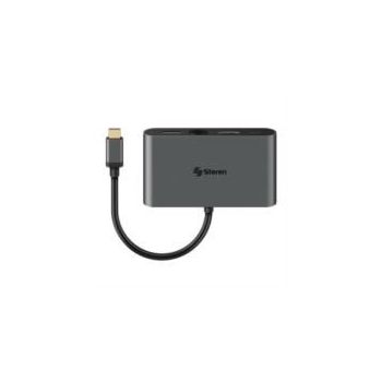 ADAPTADOR STEREN USB C A HDMIUSB 3.0USB CRJ45 COLOR NEGRO