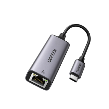 ADAPTADOR UGREEN DE RED USB-C UGREEN 3.1 (5 GBPS) A RJ45 ADMITE 101001000 MBPS Y 2.5G  CAJA DE ALUMINIO  LONGITUD DEL CA