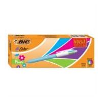 BOLÍGRAFO BIC 4 COLOR FUN PUNTO MEDIANO 1.0MM C6 PZAS