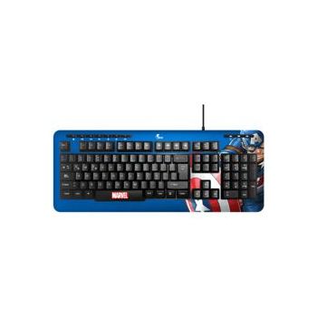 TECLADO XTECH FULL SIZE CAPITAN AMERICA MARVEL XTECH XTK-M401CA - TECLAS MULTIMEDIA - ESPAÃ±OL - CONEXION USB