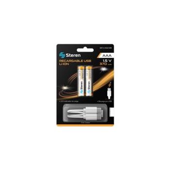 BATERIAS RECARGABLES STEREN USB LI-ION AAA 40 2 PZAS