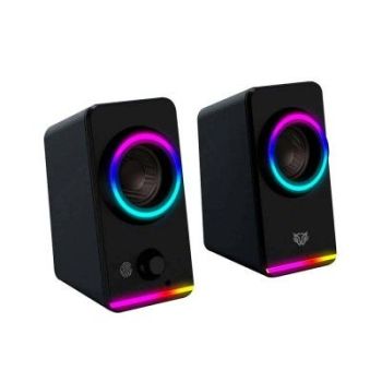 BOCINAS BALAM RUSH (BR-936996) GLIMER STYLE BG565,10W RMS,RGB 3 MODOS,AUX,BT,2.0 CANALES,NEGRO