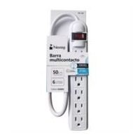 BARRA MULTICONTACTO NEXTEP 6 CONTACTOS ATERRIZADOS SUPRESOR 490J CABLE 50 CM 16AWG 