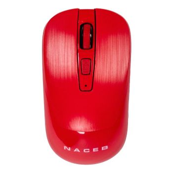 MOUSE INALAMBRICO NACEB (NA-0137R) USB 2.4, 1600DPI, 3BOTONES+RUEDA, ROJO