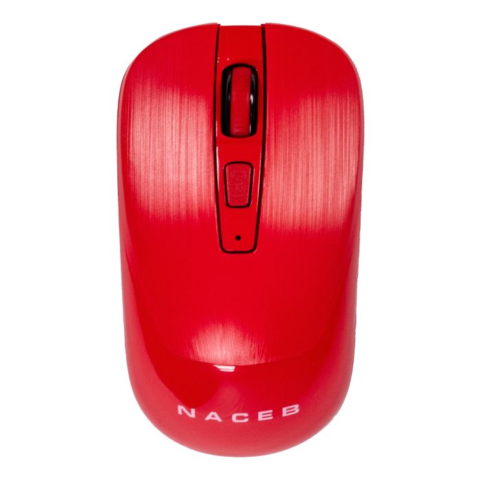 MOUSE INALAMBRICO NACEB (NA-0137R) USB 2.4, 1600DPI, 3BOTONES+RUEDA, ROJO