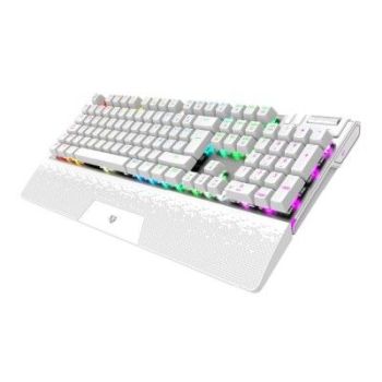 TECLADO MECANICO BALAM RUSH (BR-936798) DOMINATE EXPERT GK979, SWITCH RED, 105 TECLAS, RGB, BLANCO