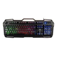 TECLADO MECANICO NACEB (NA-0967) MEMBRANA, MULTICOLOR, 105 TECLAS, METAL-PVC, USB A, NEGRO