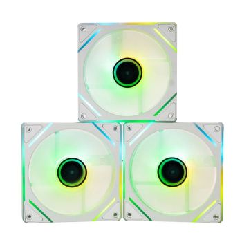 VENTILADOR PGABINETE NACEB (NA-0650B) KIT 3FAN, 120MM, ARGB, BLANCO