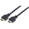 Manhattan HDMI In-Wall CL3 Cable with Ethernet, 4K@60Hz (Premium High Speed), 1m, Male to Male, Black, Ultra HD 4k x 2k