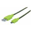 Manhattan 394062 USB cable 1 m USB 2.0 USB A Micro-USB B Black, Green