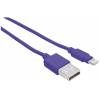 Manhattan USB-A to Lightning Cable, 1m, Male to Male, MFI Certified, 480 Mbps (USB 2.0), Purple, Blister