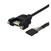 StarTech.com 1 ft Panel Mount USB Cable - USB A to Motherboard Header Cable F F