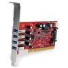 StarTech.com 4 Port PCI SuperSpeed USB 3.0 Adapter Card with SATA   SP4 Power