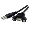 StarTech.com 1 ft Panel Mount USB Cable A to A - F M