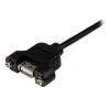 StarTech.com 1 ft Panel Mount USB Cable A to A - F M