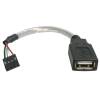StarTech.com 6in USB 2.0 Cable - USB A Female to USB Motherboard 4 Pin Header F F