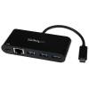 StarTech.com 3 Port USB-C Hub with Gigabit Ethernet & 60W Power Delivery Passthrough Laptop Charging - USB-C to 3x USB-