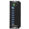 StarTech.com 7 Port USB Hub with Power Adapter - Surge Protection - Metal Industrial USB 3.0 Data Transfer Hub - Din Ra