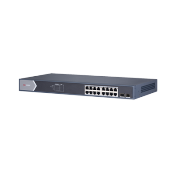 SWITCH GIGABIT POE+  ADMINISTRABLE  16 PUERTOS 1000 MBPS POE+  2 PUERTOS SFP  CONFIGURACIÓN NUBE DESDE HIK-PARNERPRO  PO