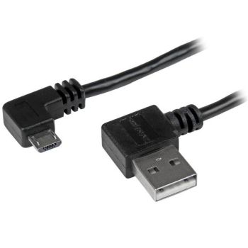 CABLE DE 2M MICRO USB CONECTOR ACODADO A LA DERECHA            .