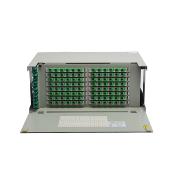 DISTRIBUIDOR DE FIBRA ÓPTICA PARA 96 EMPALMES, CON 96 ACOPLADORES SCAPC Y 96 PIGTAILS, 19, 4 UR