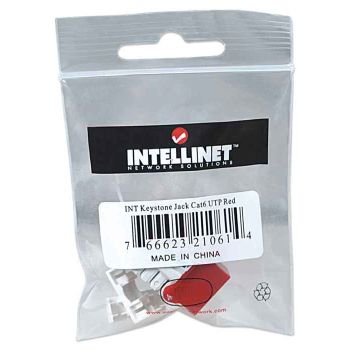 JACK INTELLINET RJ45CAT6 KEYSTONE DE IMPACTO UTP COLOR ROJO 2