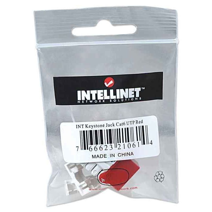 JACK INTELLINET RJ45CAT6 KEYSTONE DE IMPACTO UTP COLOR ROJO
