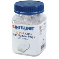 PLUG INTELLINET RJ45 CAT 5E UTP SÓLIDO 15 MICRAS BOTE C100 PZAS