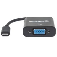 CONVERTIDOR MANHATTAN VIDEO USB-C 3.1 A VGA-H COLOR NEGRO