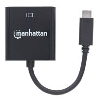 CONVERTIDOR MANHATTAN VIDEO USB-C 3.1 A VGA-H COLOR NEGRO