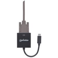 CONVERTIDOR MANHATTAN VIDEO USB-C 3.1 A VGA-H COLOR NEGRO
