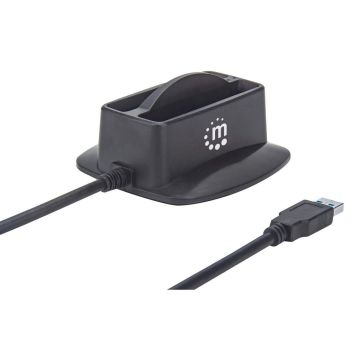 BASE MANHATTAN CONEXIÓN DUAL USB 3.0 SUPERSPEED DISCO DURO SATA 2.5 COLOR NEGRO