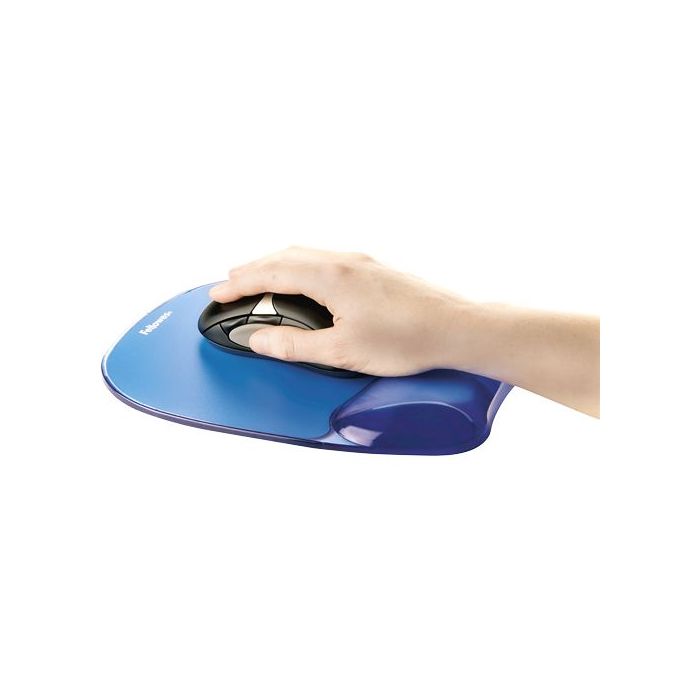 MOUSE PAD FELLOWES CON REPOSAMUÑECAS DE GEL CRYSTAL COLOR AZUL