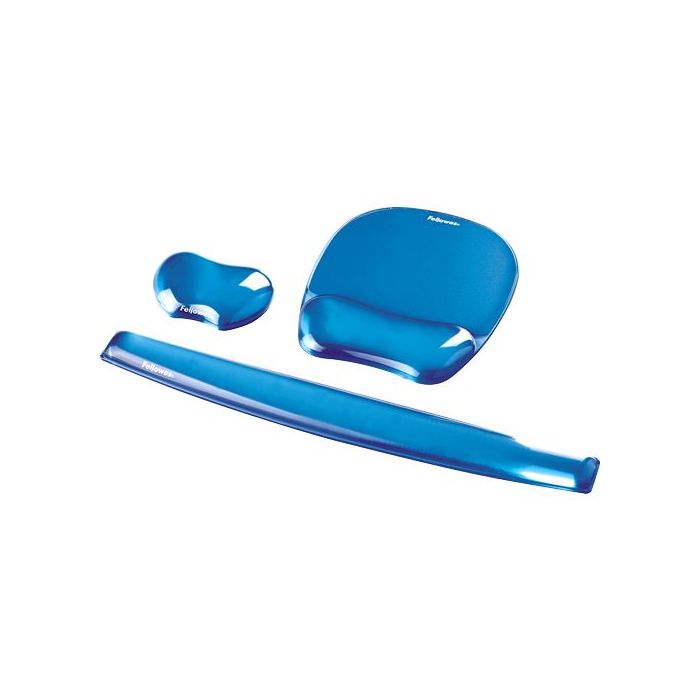 MOUSE PAD FELLOWES CON REPOSAMUÑECAS DE GEL CRYSTAL COLOR AZUL