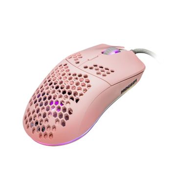 MOUSE GAME FACTOR MOG601 ULTRALIGHT RGB SENSOR PMW3389 16000 DPI 7 BOTONES CLIC LÁSER COLOR ROSA 2