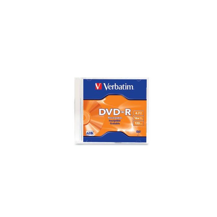 DVD-R VERBATIM 4.7GB 16X SINGLE SLIM CASE