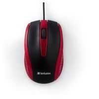 MOUSE ÓPTICO VERBATIM CON CABLE COLOR NEGRO-ROJO