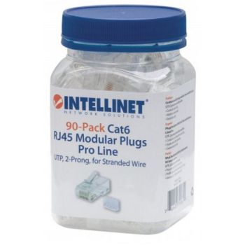 PLUG INTELLINET RJ45 CAT6 UTP MULTIFILAR 50 MICRAS PRO BOTE C90 PZAS 2