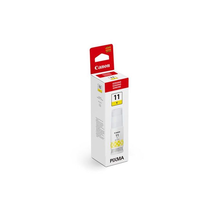 CARTUCHO CANON GI-11C AMARILLO 70 ML, RENDIMIENTO APROX. 7, 700 PAGINAS, COMPATIBLE CON G3160, G2160.