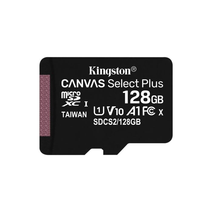 KINGSTON TECHNOLOGY CANVAS SELECT TARJETA MICSDXC PLUS 100R A1 C10 DE 128 GB + ADP